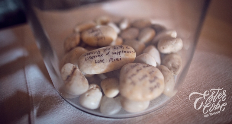 Guest Book with Messages on Rocks
