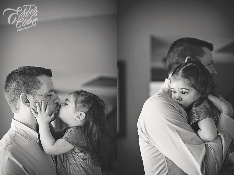 Big sister snuggles Newborn in Home Photography