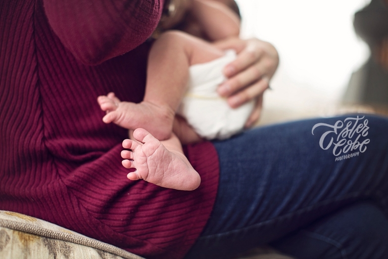 Newborn feet Newborn in Home Photography