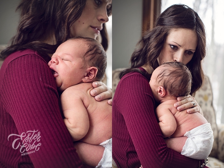 Baby Snuggles Newborn in Home Photography