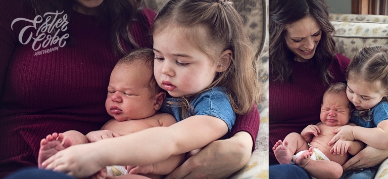 Siblings Newborn in Home Photography