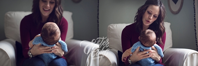 Mother and Baby Newborn in Home Photography