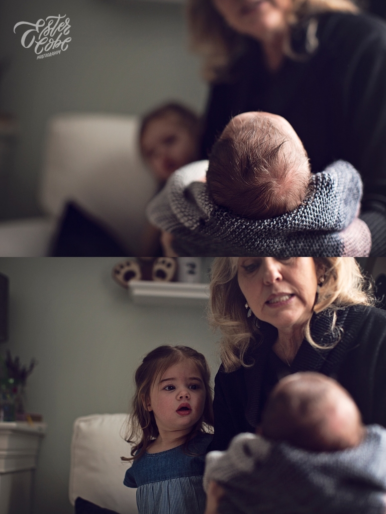 Grandma and baby Newborn in Home Photography