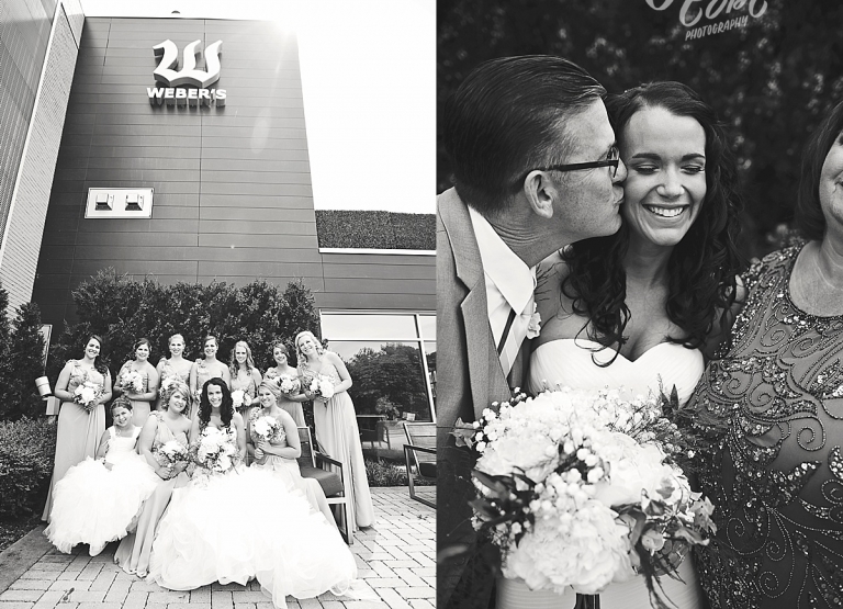 Dad gives bride kiss