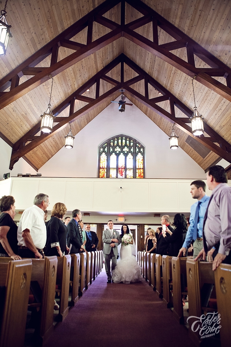 Walking with father down Aisle 