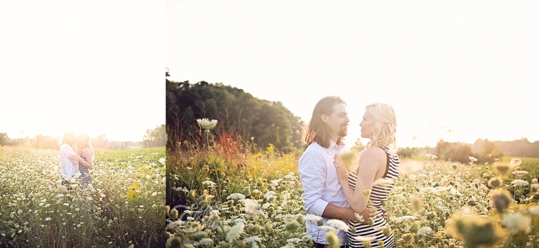 Outdoor Engagement Photo in the tall wildflowers