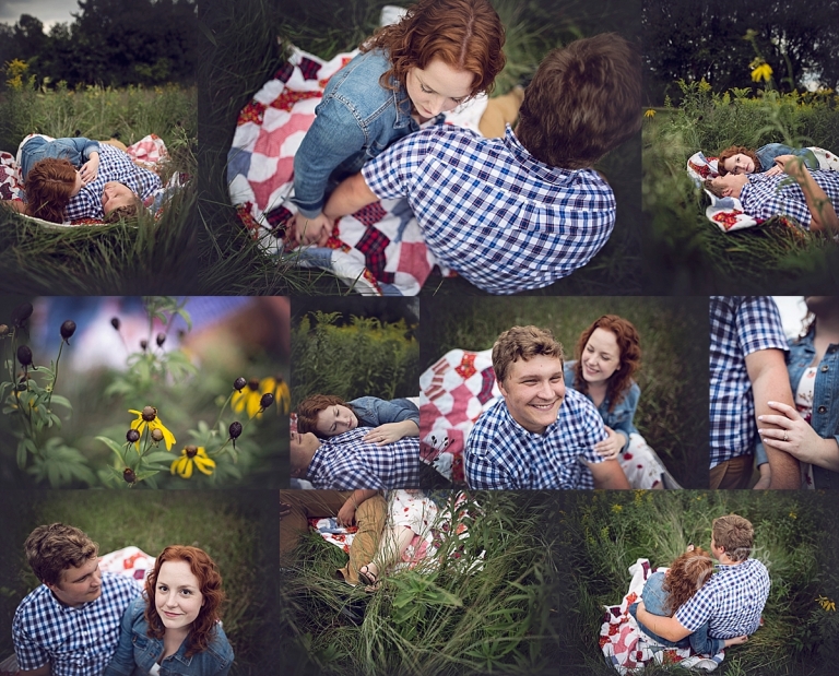 Fall Engagement Poses in a Field