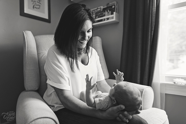 Michigan Newborn Photographer, Newborn Photography, Lifestyle photographer, Newborn at home, Candid photographer, Nursery, Mother and child